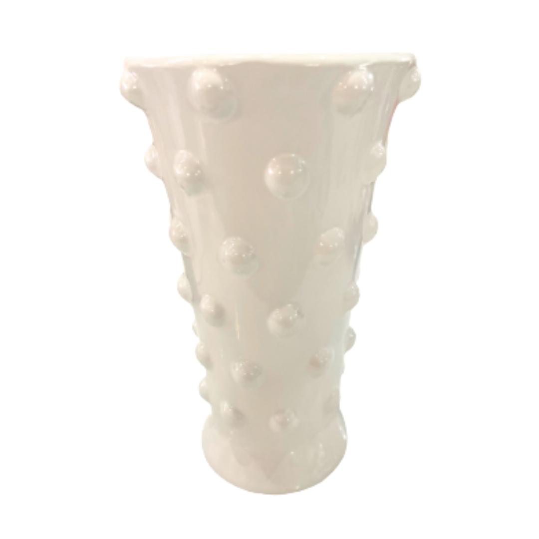 12.5in Glazed Vase w/ Raised Polka Dots