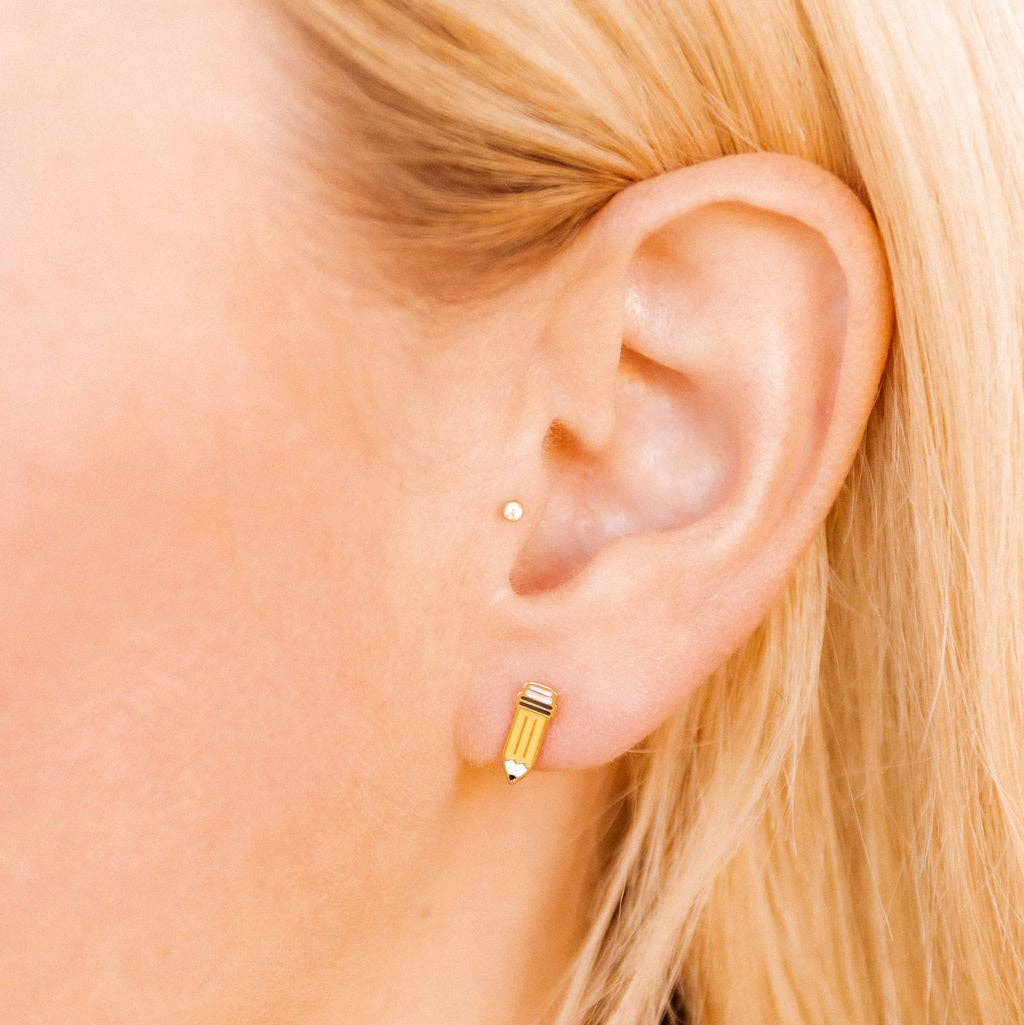 Screwback Stud Earrings - Pencil