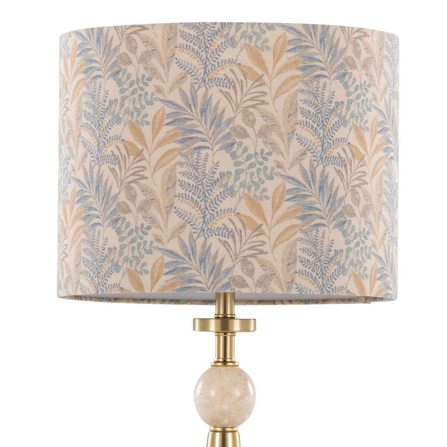 Cone Travertine Table Lamp in Gold Metal