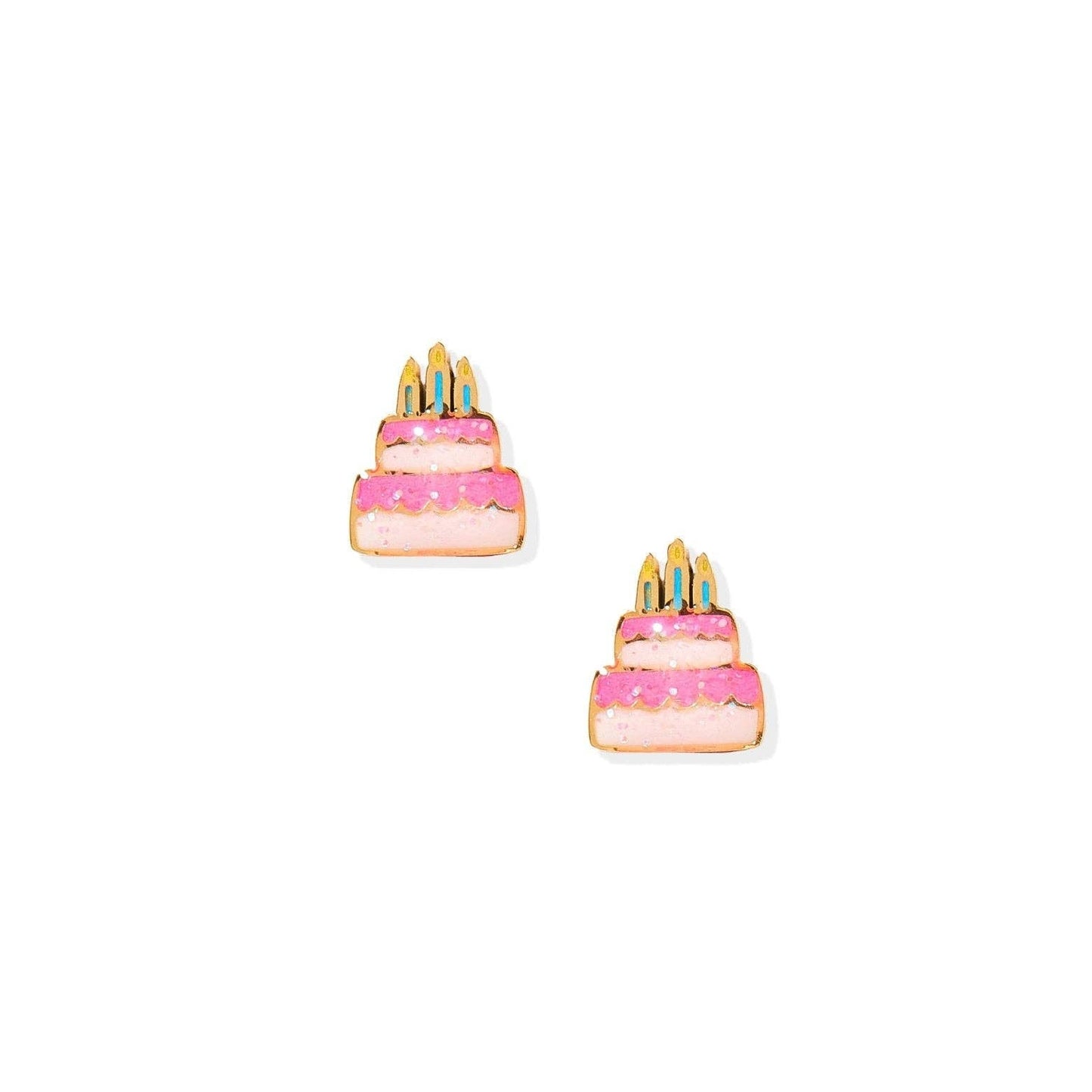 Screwback Stud Earrings - Birthday Cake