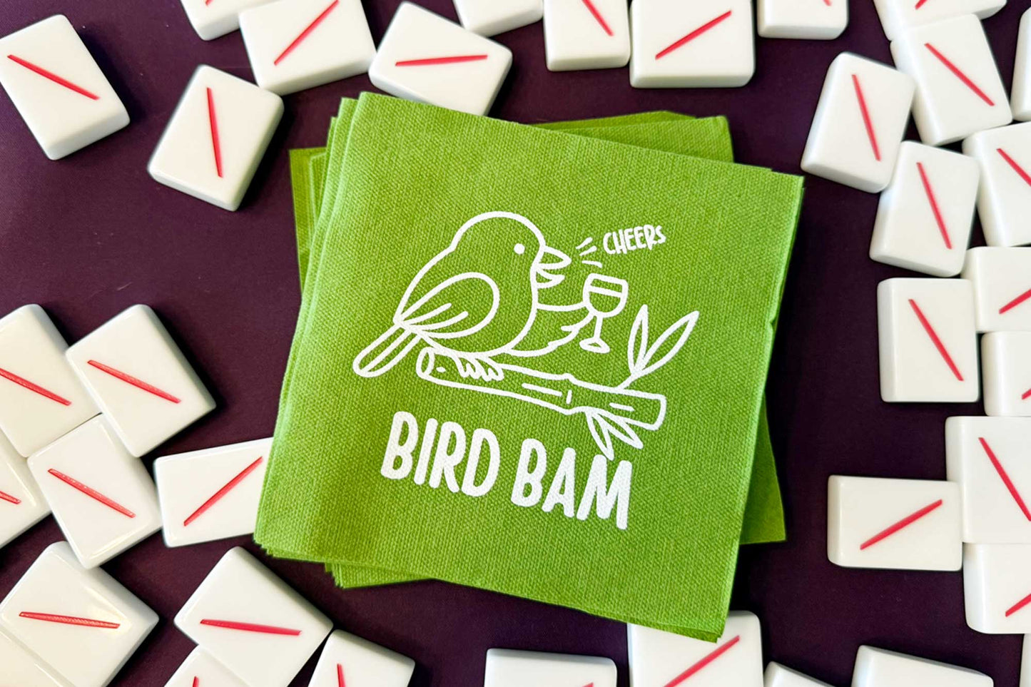 Mahjong - Bird Bam Beverage Napkin