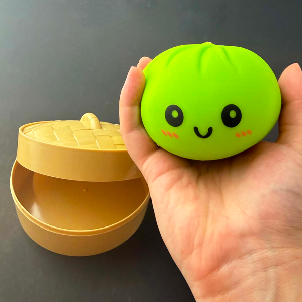Colorful Dumpling Stress Relief Toy With Steamer Basket