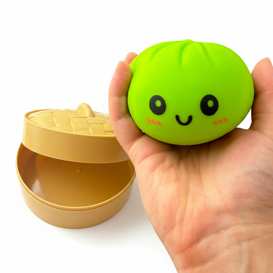Colorful Dumpling Stress Relief Toy With Steamer Basket