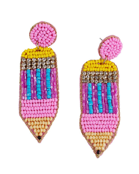 Pencil Beaded Earrings