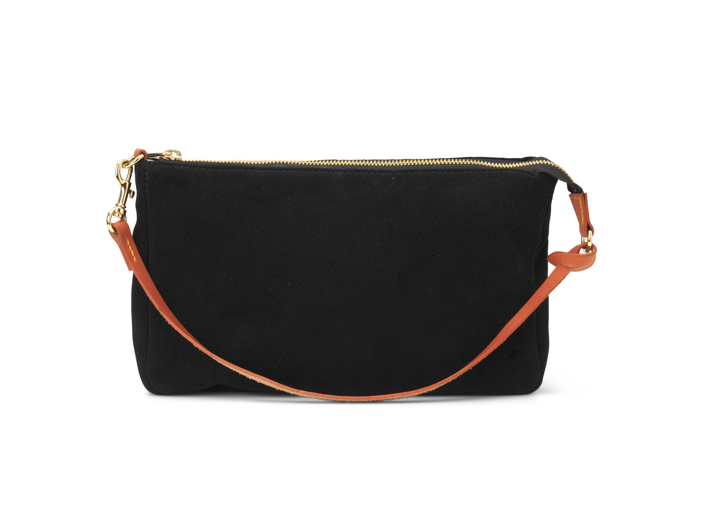 "Colette" Suede Shoulder Bag in Jet