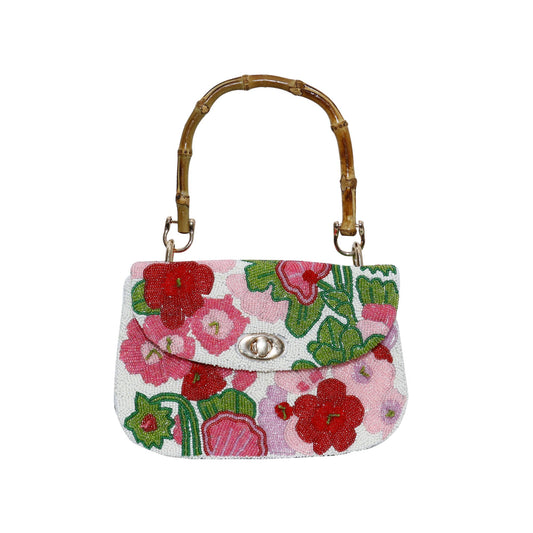 Geranium Bamboo Handle Bag