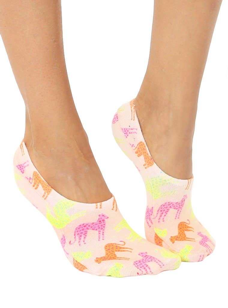Multi-Colored Cheetahs No-Show Liner Socks
