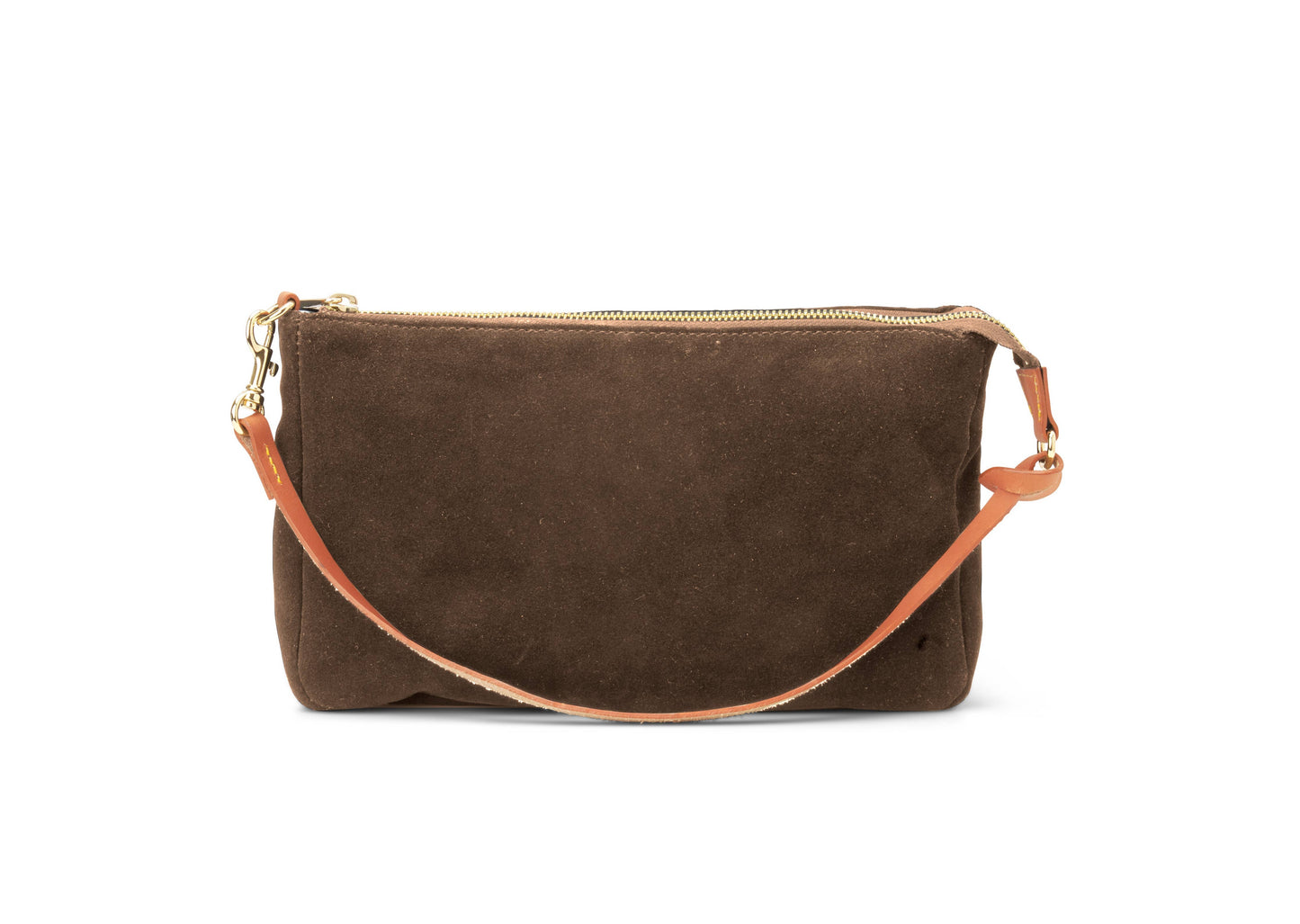 "Colette" Suede Shoulder Bag in Praline