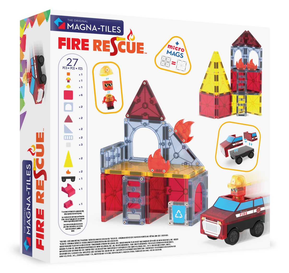 Magnetic Tiles Fire Rescue 27-Piece Set