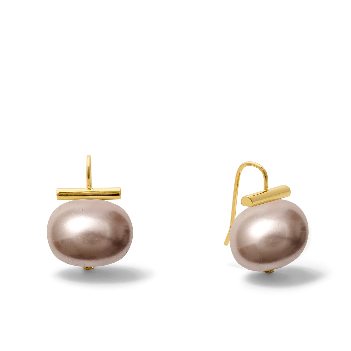 Large Pebble Pearl Earrings