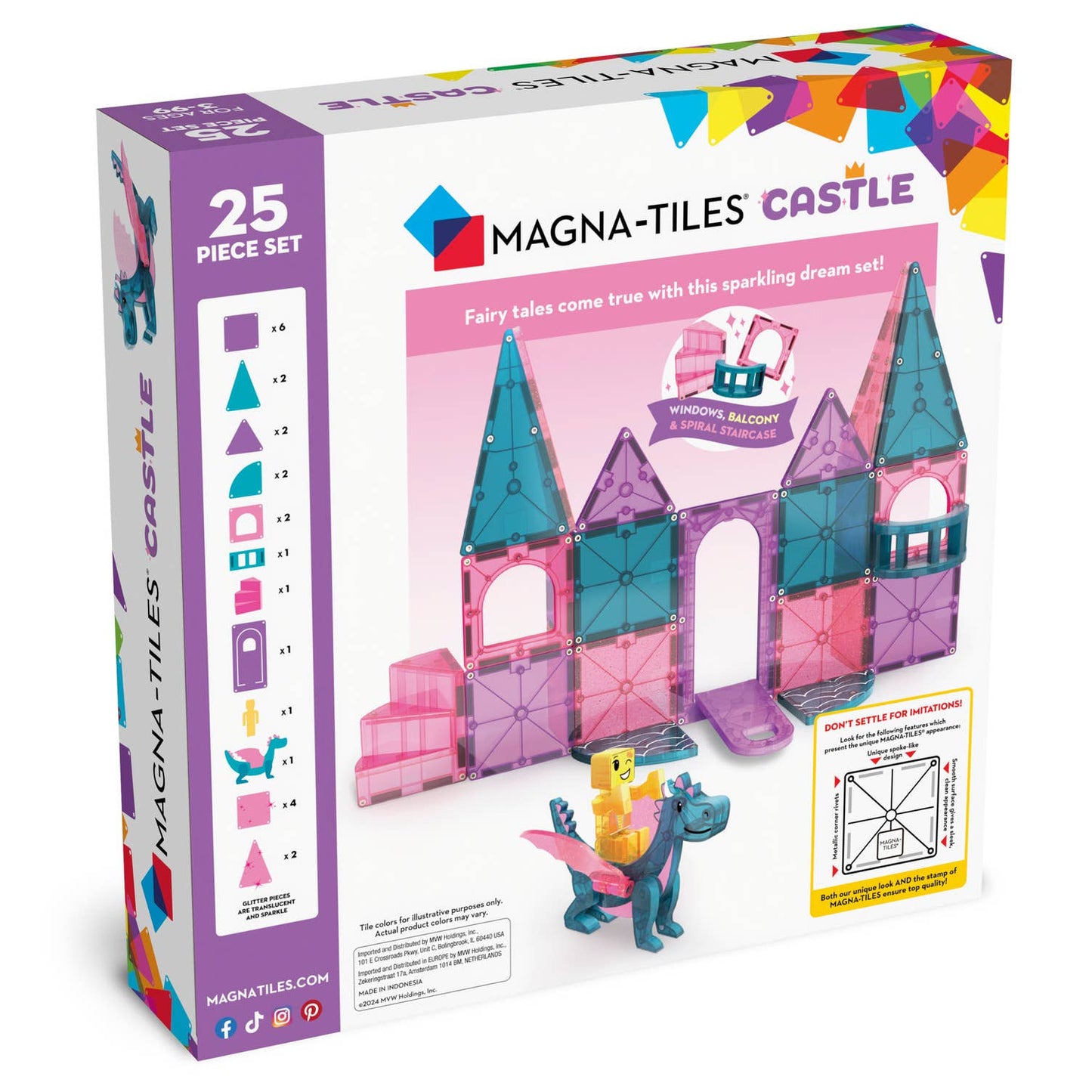 Magnetic Tile Castle 25-Piece Set