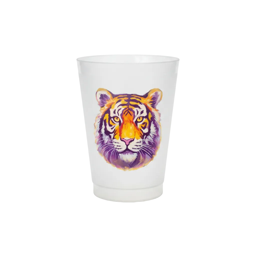 Purple and Gold Tiger Head Party Cup Set-Tailgate Party