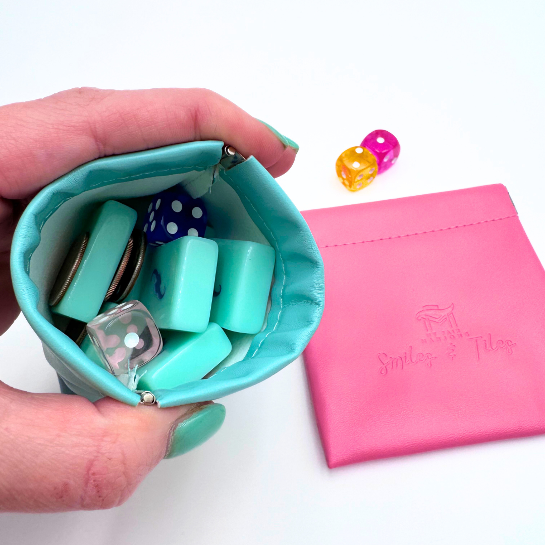 Coin, Dice, Extra Mahjong Tile Pouch  |  4x4" Bag