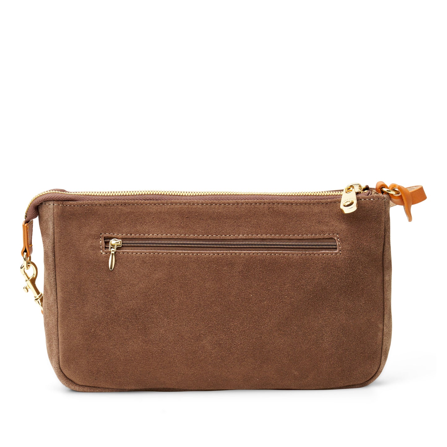 "Colette" Suede Shoulder Bag in Praline