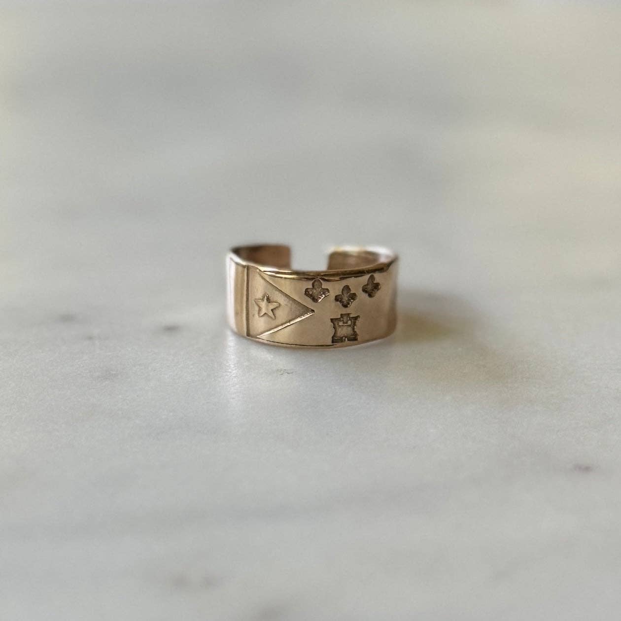 Acadian Flag Adjustable Ring