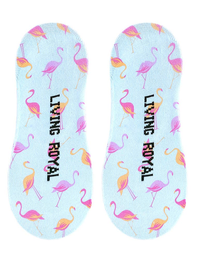 Multi-Colored Flamingos No-Show Liner Socks