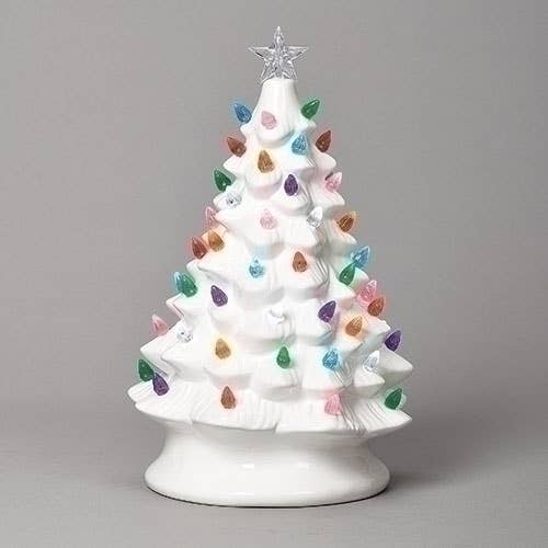 Lighted Vintage White Tree- Color Bulbs