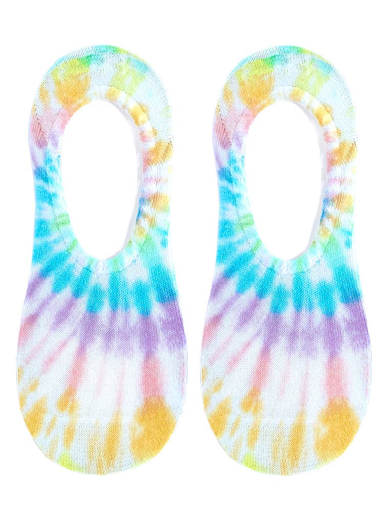 Pastel Tie Dye Print No-Show Liner Socks
