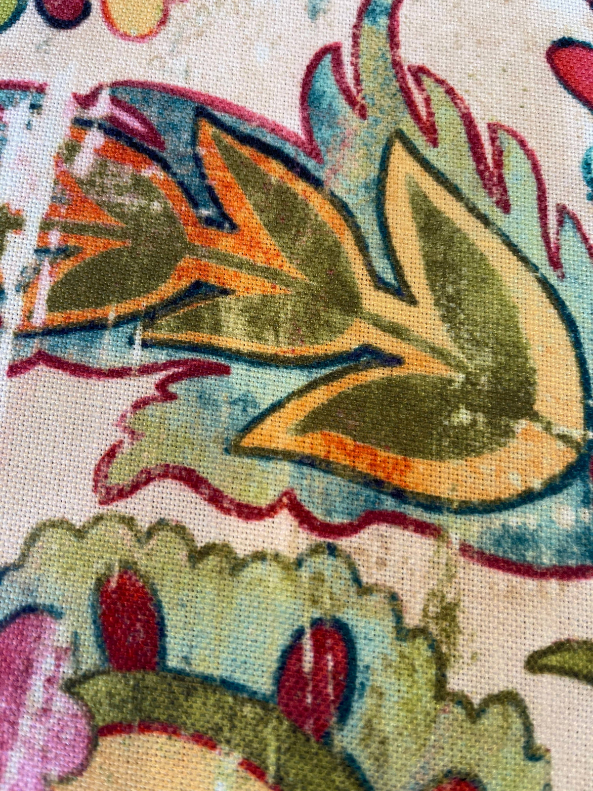 Abby June Botanical Pillow with Feather Insert