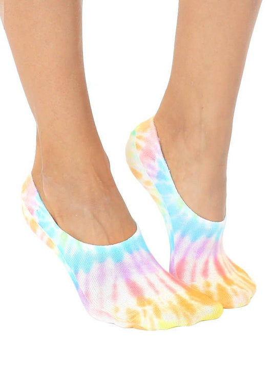 Pastel Tie Dye Print No-Show Liner Socks
