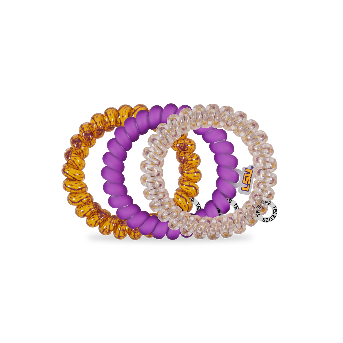 Spiral Hair Coils | Large | Geaux Tigers! Hair Ties