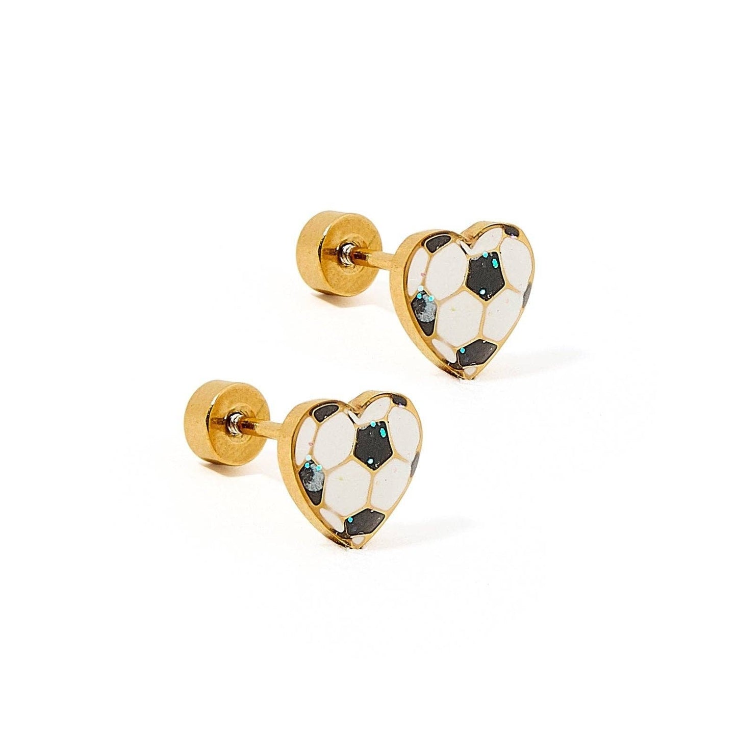 Screwback Stud Earrings - Soccer