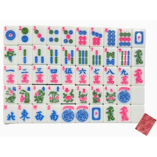 Glitter Sparkle Pink Mahjong Tile Set