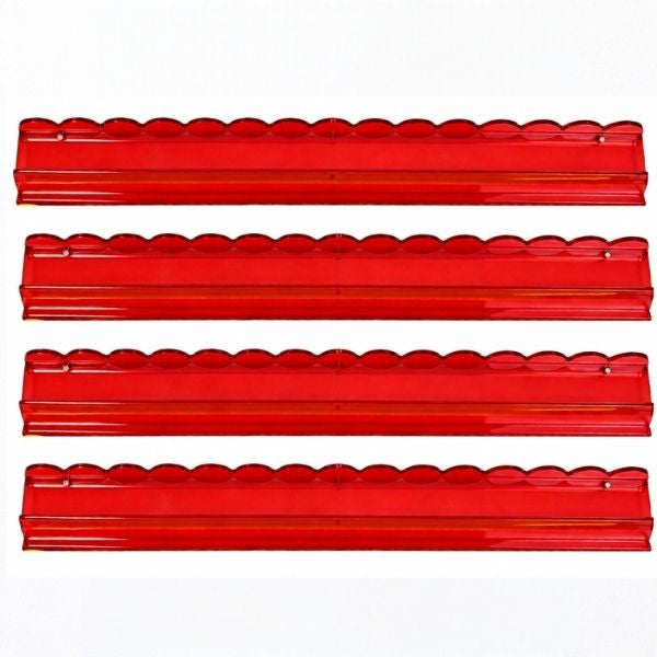 20" Clear Acrylic Scalloped Mahjong Rack & Pushers Set | Red