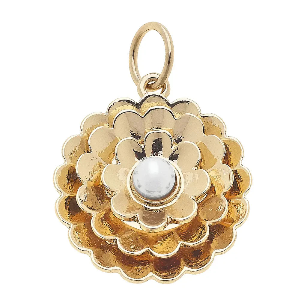 Layered Pearl Flower Charm